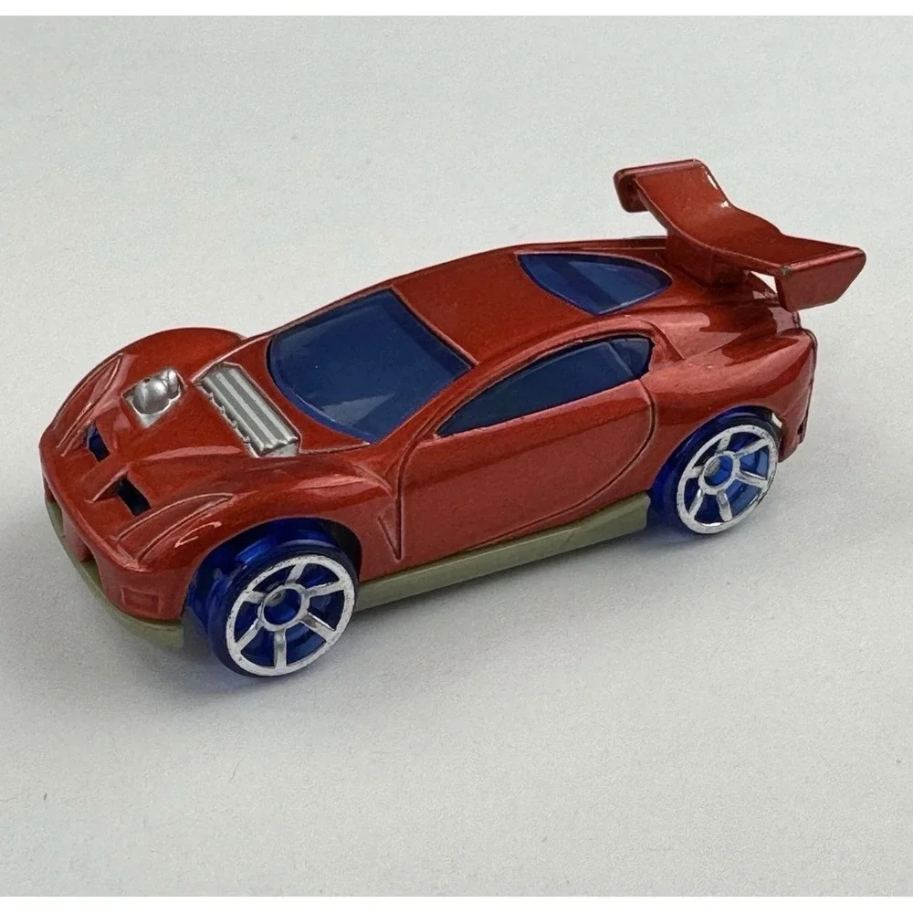 Hot Wheels Nitrium 2005 McDonalds Happy Meal Metallic Red Blue Wheels Toy Car
